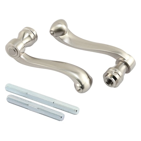 Prime-Line French Colonial Door Levers, Heavy Weighted Casting Design, Satin Nickel 1 Set E 2663
